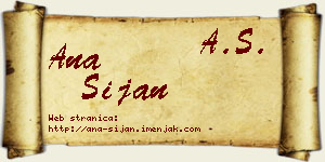 Ana Šijan vizit kartica